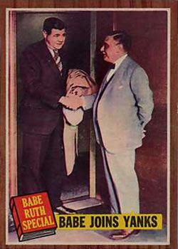 1962 Topps      136      Babe Ruth Special 2-Babe Joins Yanks-Pictured Owner with Jacob Ruppert